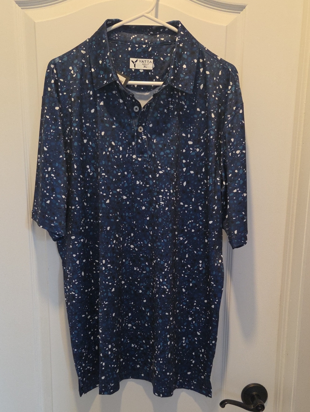 Yatta Golf Mens Navy Blue Patterned Polo Dress